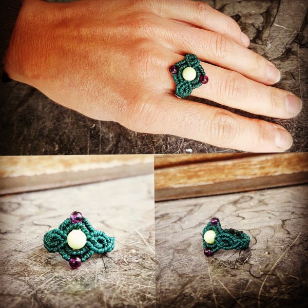 Bague Chrysoprase citron et Fluorite