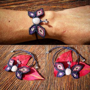 Bracelet papillon - Quartz rose