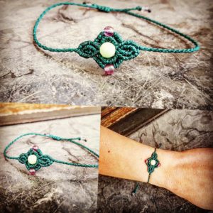 Bracelet perle - Chrysoprase citron et Fluorite