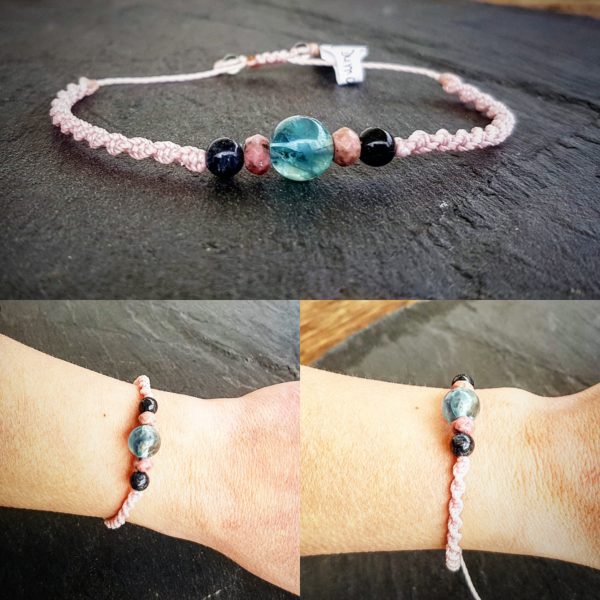 Bracelet torsadé - Fluorite et dumortiérite