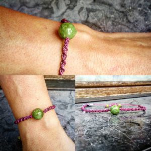 Bracelet torsadé - Grenat vert