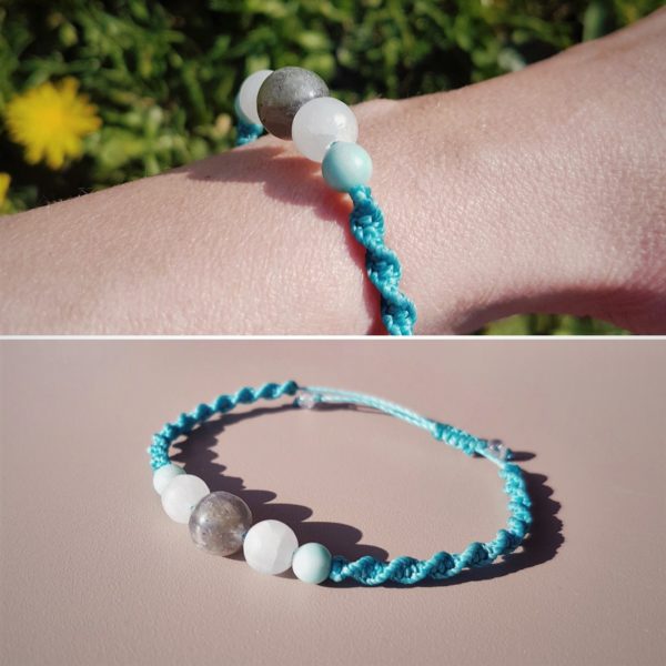 Bracelet torsadé - Labradorite et larimar